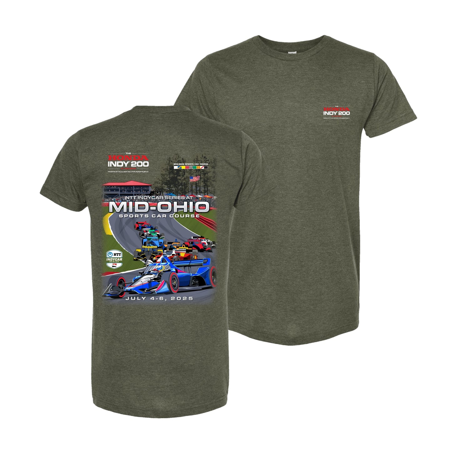 2025 Honda Indy 200 Event Tee - Heather Military Green