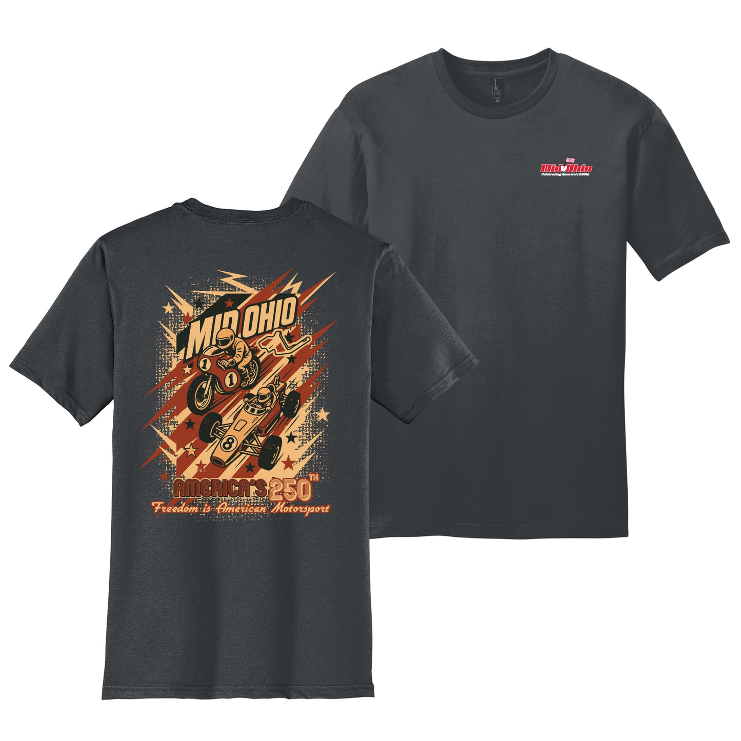 Mid Ohio America's 250th Tee - Charcoal
