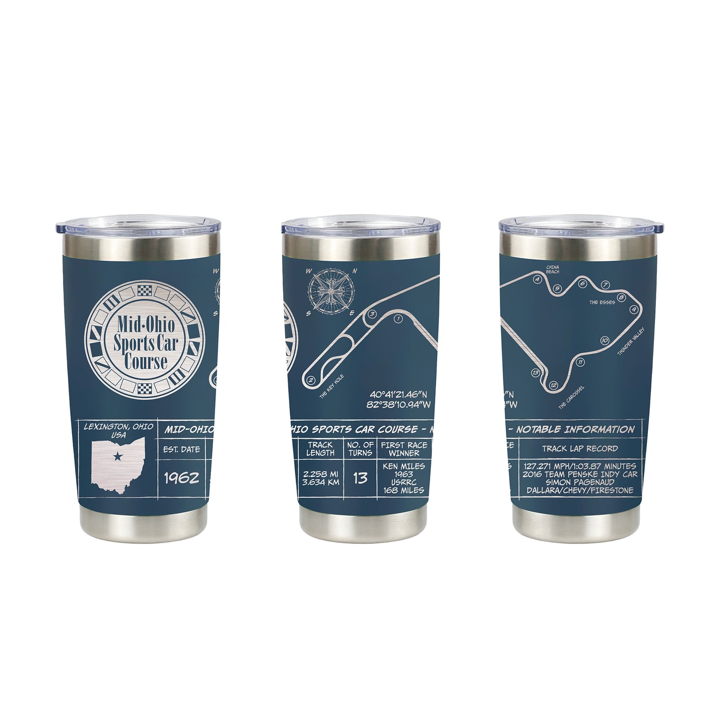 Mid Ohio Track Details 20oz Tumbler - Navy