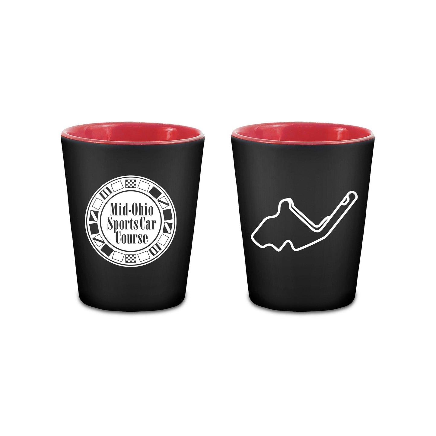 Mid Ohio Two Tone Shot Glass - Black/Red