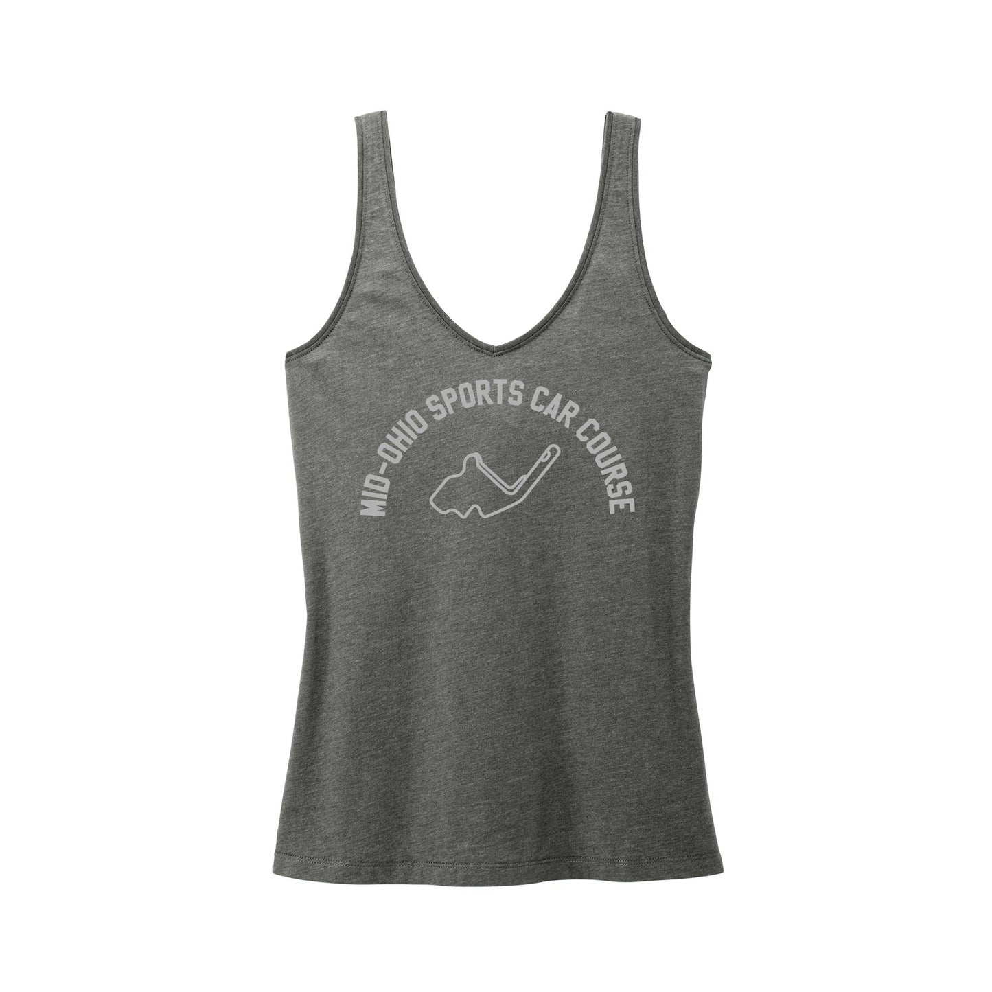 Mid Ohio Track Outline Ladies Tanktop - Heather Charcoal