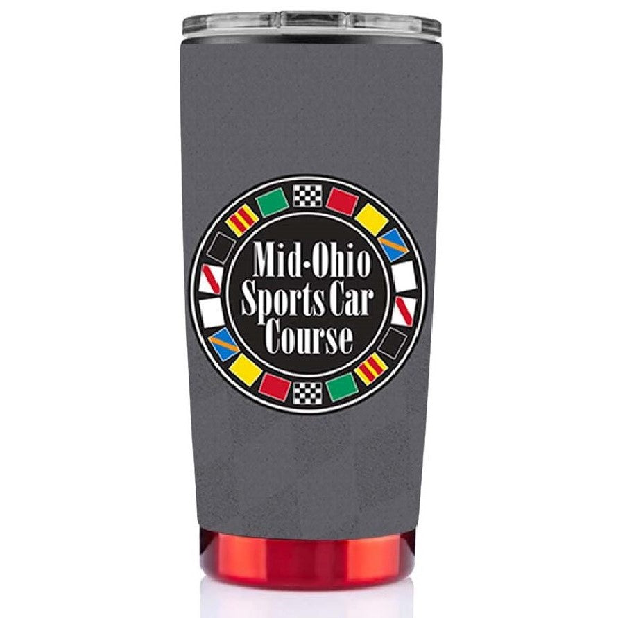 Mid-Ohio Track Outline 20 oz Tumbler - Black/Red
