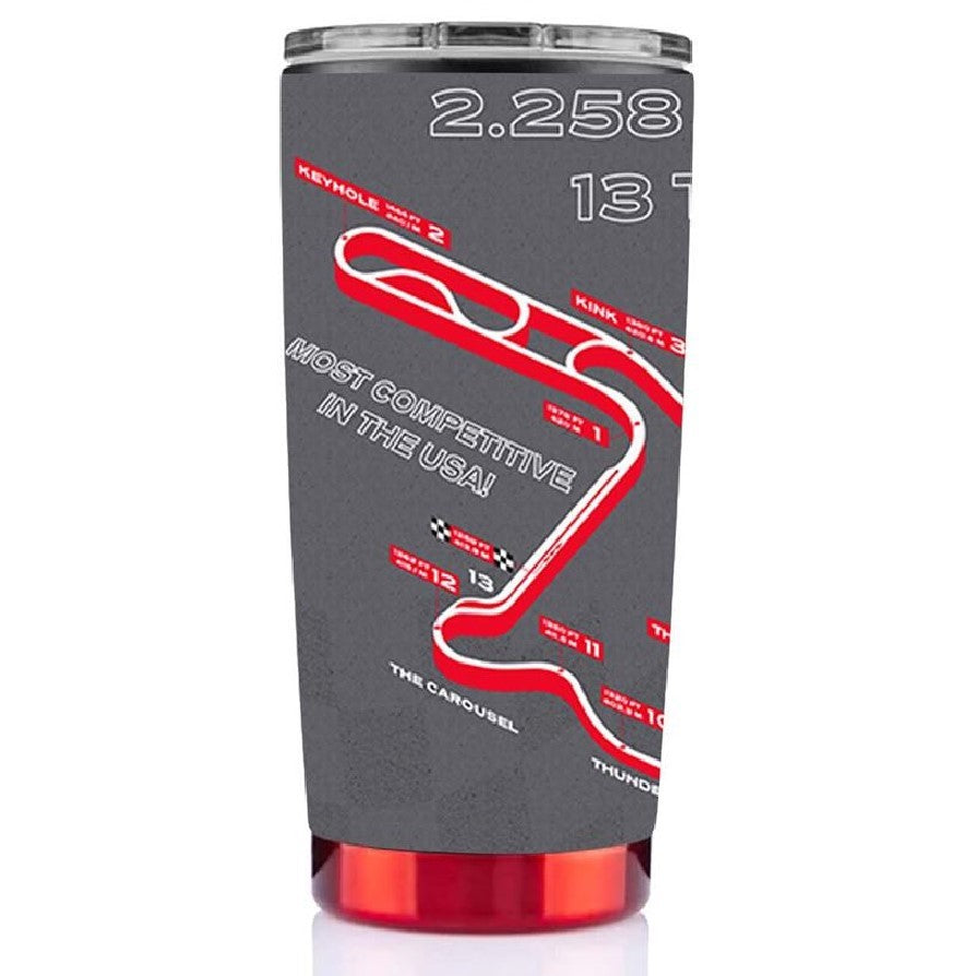 Mid-Ohio Track Outline 20 oz Tumbler - Black/Red