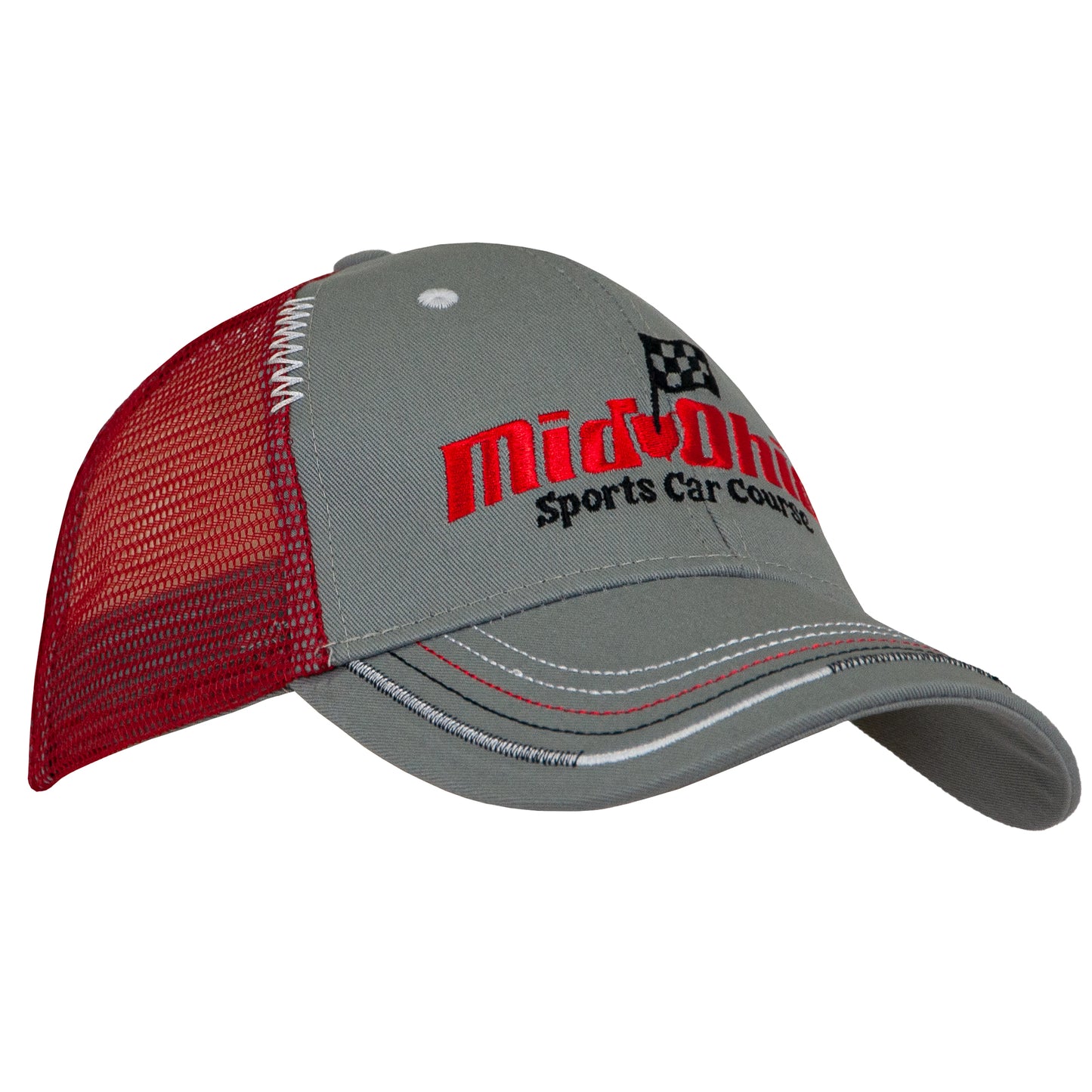 Mid-Ohio Meshback Hat - Grey/Red