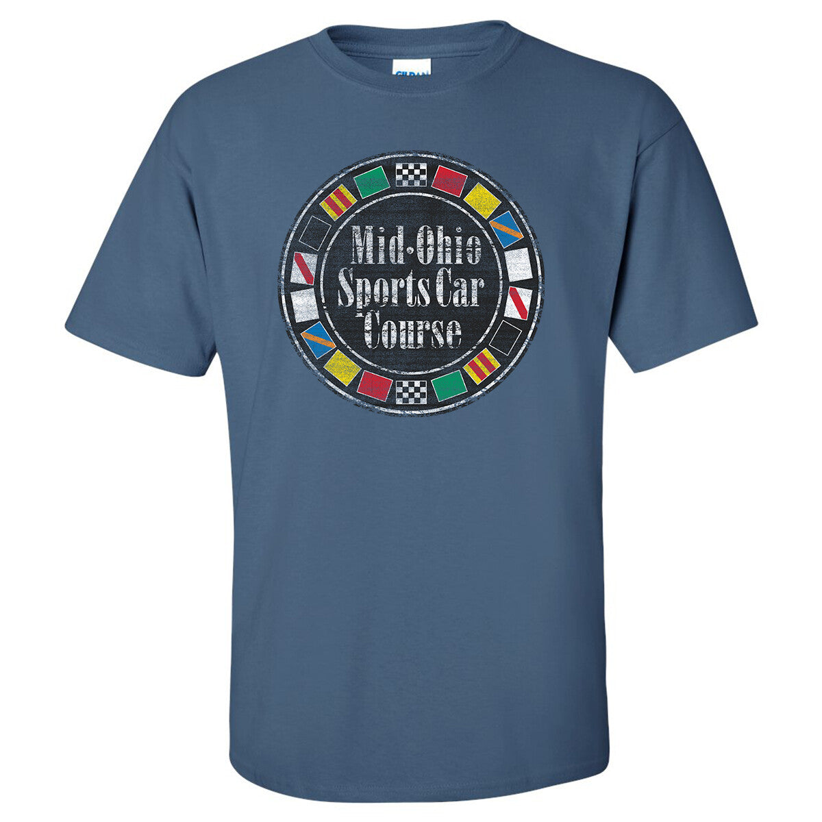 MO Distressed Logo Tee - Indigo