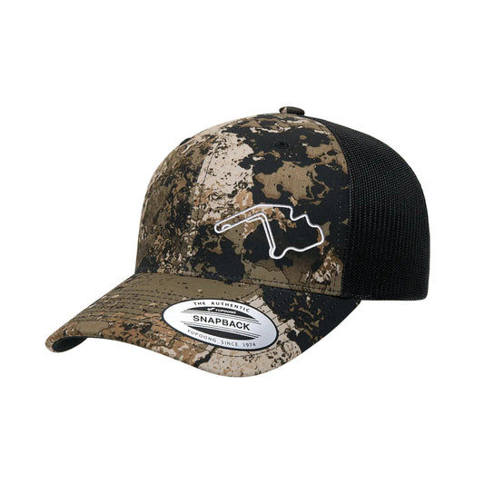 Mid Ohio Track Outline Trucker Hat - Camo