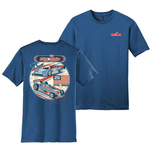 Mid Ohio USA 250 Retro Tee - Blue