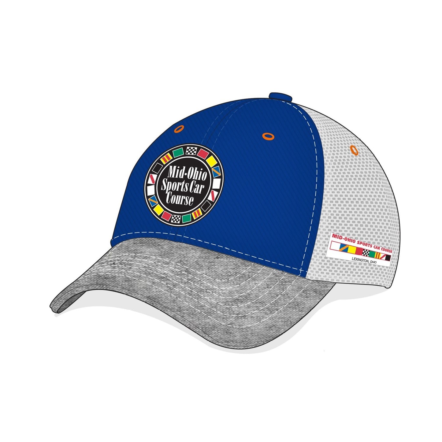 Mid-Ohio Sports Car Course Trucker Hat - Royal / Grey