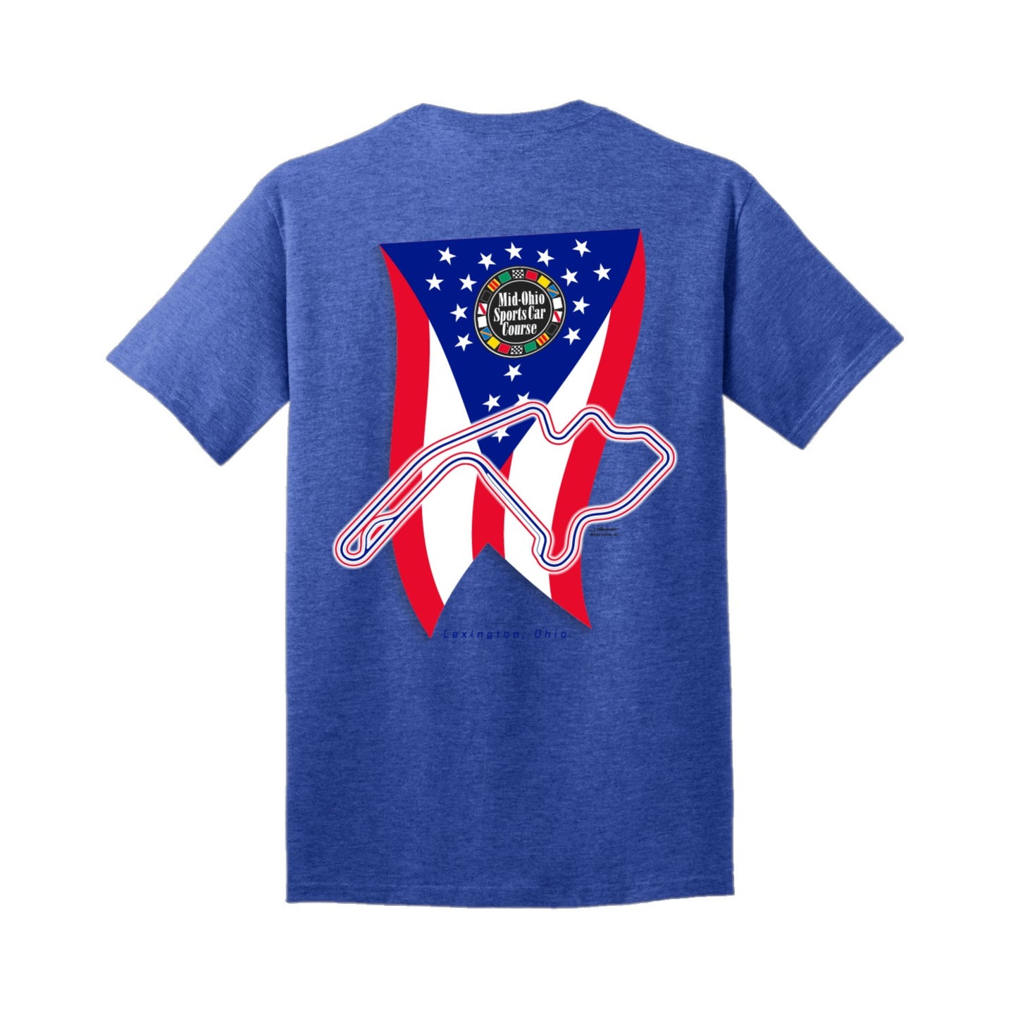 Mid-Ohio Flag and Track Outline Tee - Heather Royal