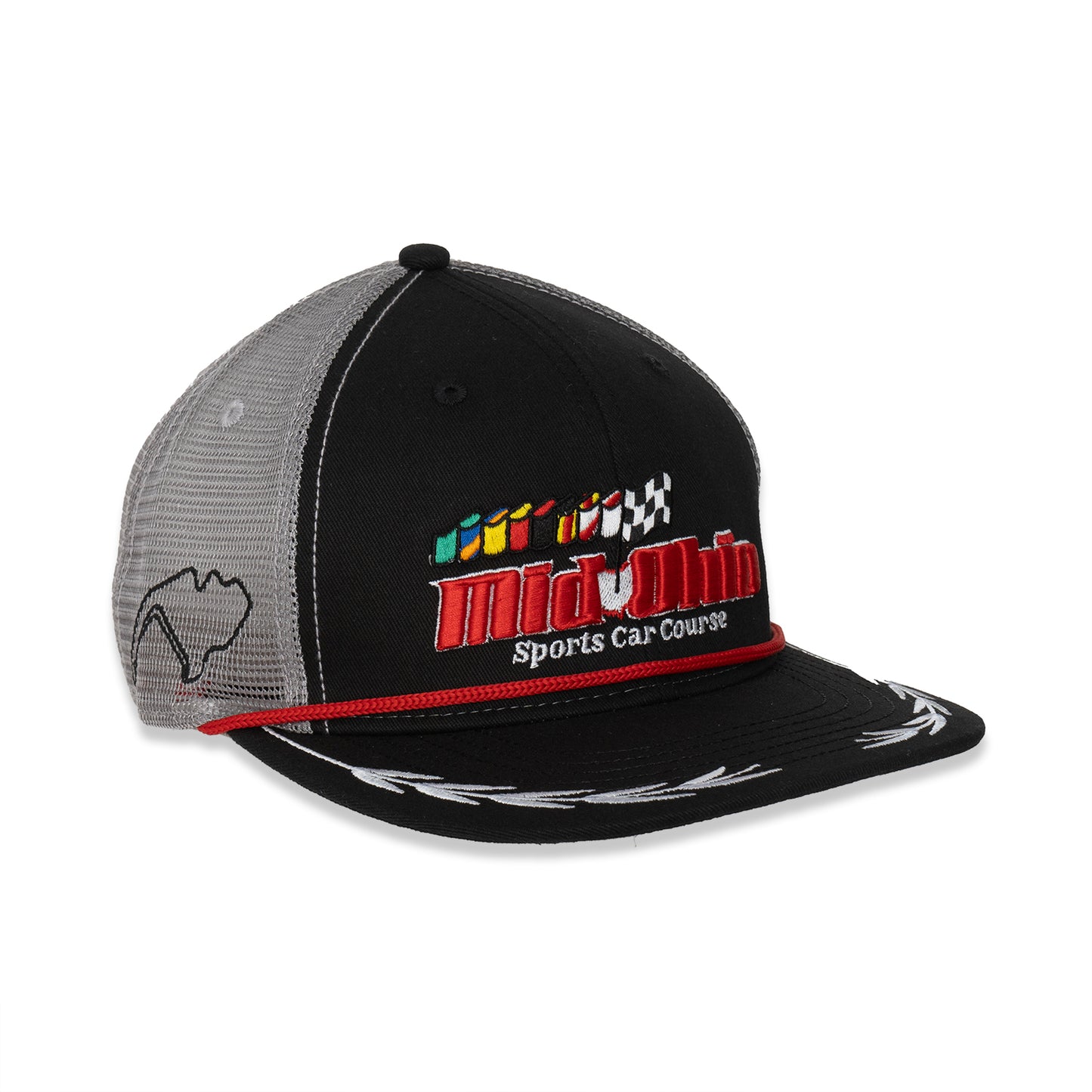 Mid-Ohio Flatbill Snapback Hat - Black/Grey