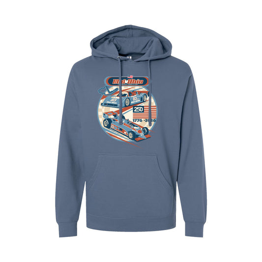 Mid Ohio USA 250 Retro Hooded Sweatshirt - Blue