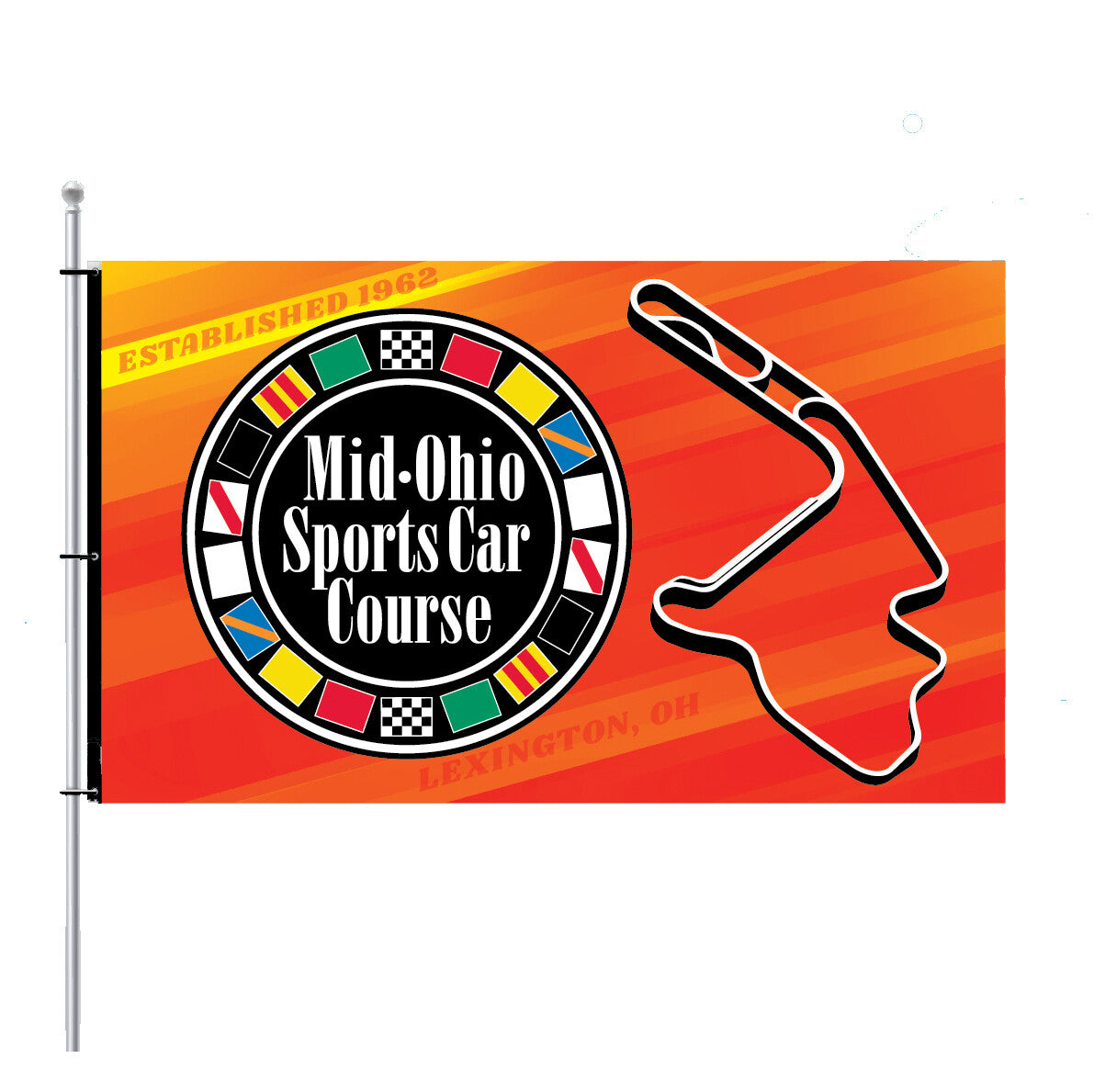 Mid-Ohio Flag - Circle & Track/Multi-color