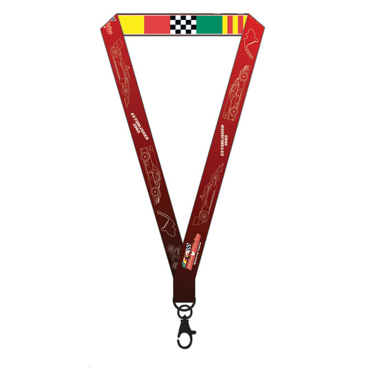 Mid-Ohio Lanyard - Cars & Flags/Red